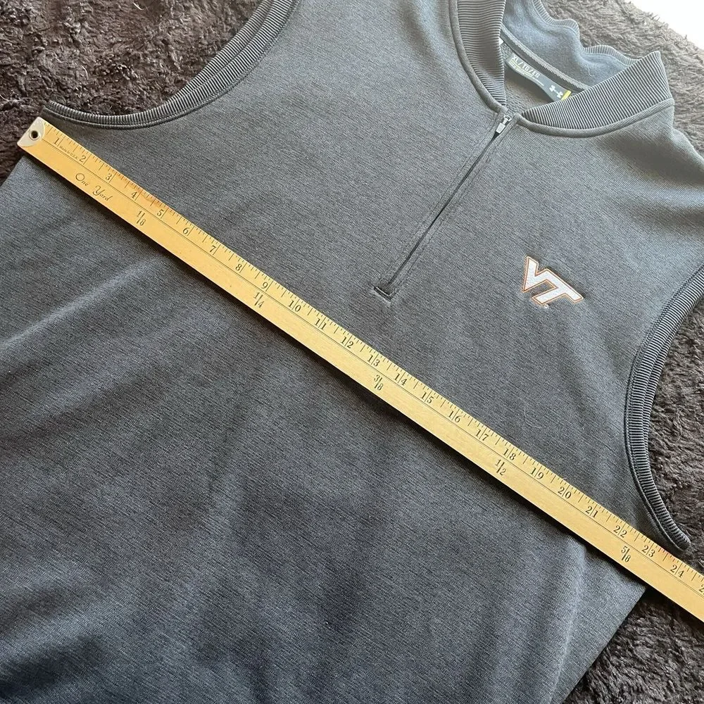 Under Armour Virginia Tech Hokies 1/4 Zip Cold‎ Gear Vest Gray Mens XL